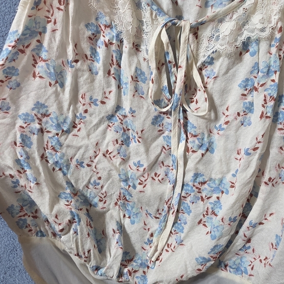 New- Free People Bodysuit Medium Take It Away Intimately Ivory Floral - Picture 3 of 12